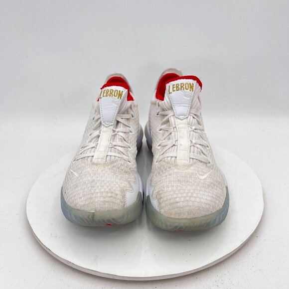 Nike LeBron James 16 Low Men Size 7.5 CI2668-100 Draft Night White Ice Gold Shoe - Picture 2 of 14